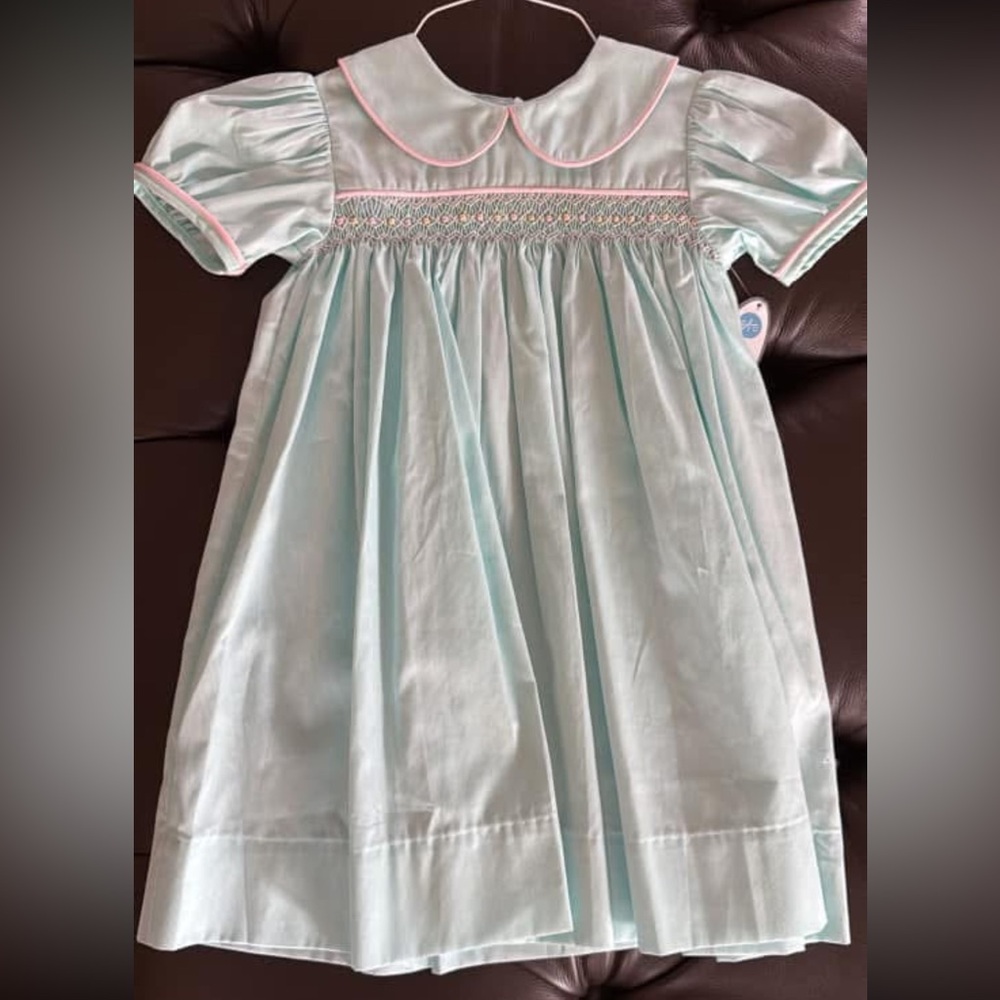 Lullaby Set Pastel Teal Smocked Dress